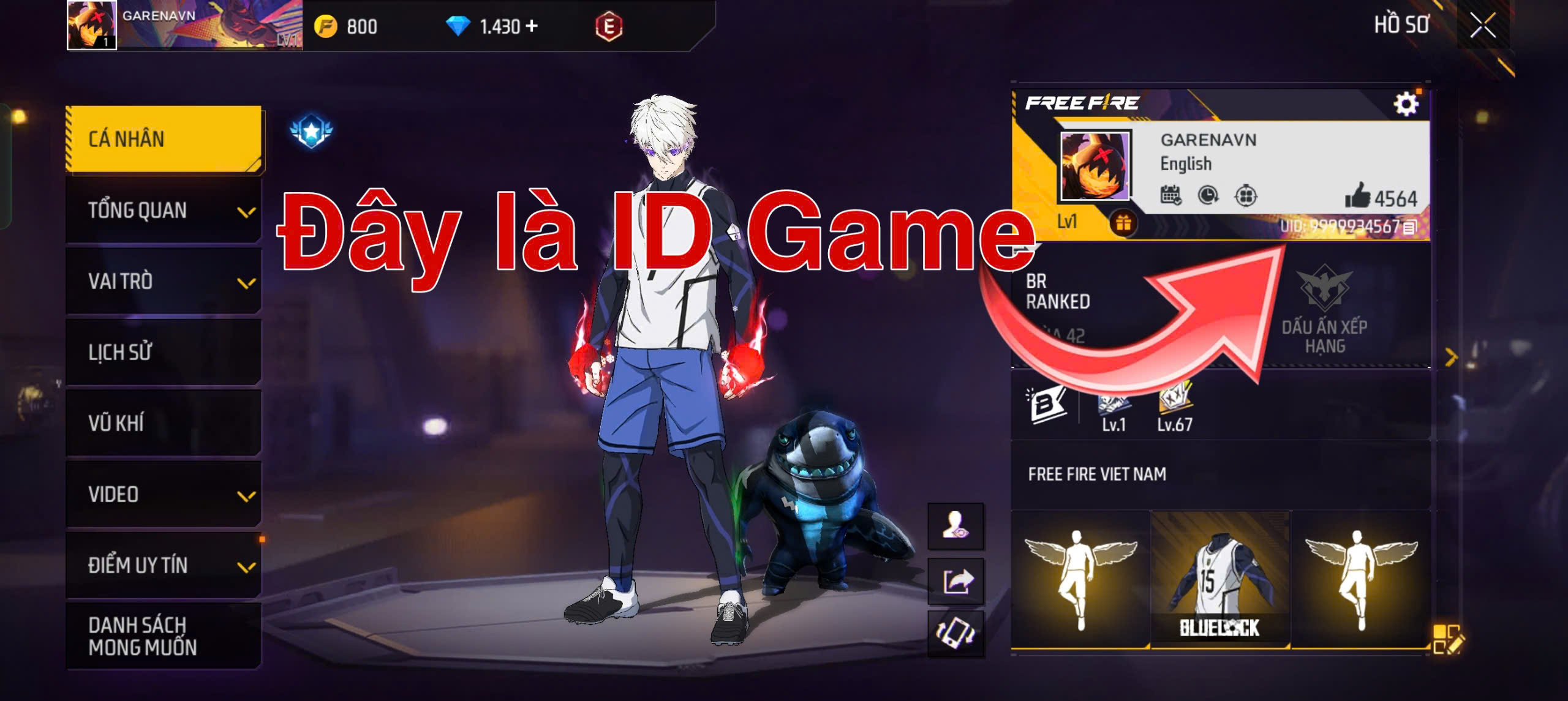 Hướng dẫn lấy ID Game Free Fire - Bước 2: Xem ID